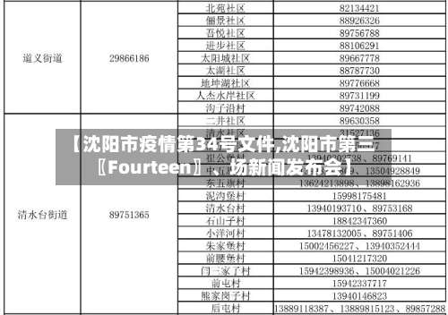 【沈阳市疫情第34号文件,沈阳市第三〖Fourteen〗、场新闻发布会】-第1张图片